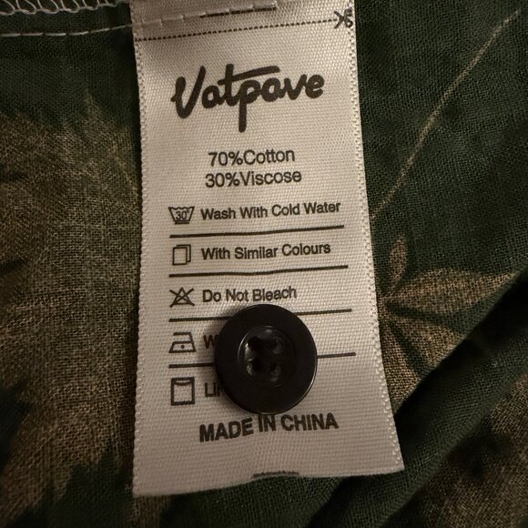 VatPave Hawaiian Aloha Shirt Men's XL  Green Short Sleeve Button Up Vacation - Picture 6 of 6